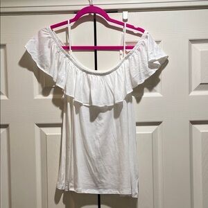 Lilly Pulitzer White Ruffle Off-Shoulder Blouse